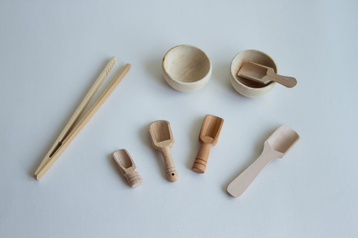 Pinza de Bamboo - Herramienta Montessori para Motricidad Fina - Aipai