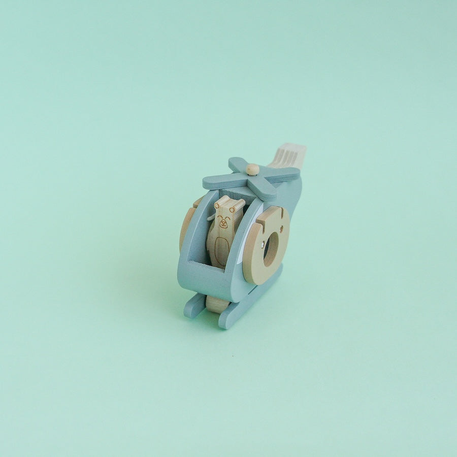 Helicóptero infantil de madera
