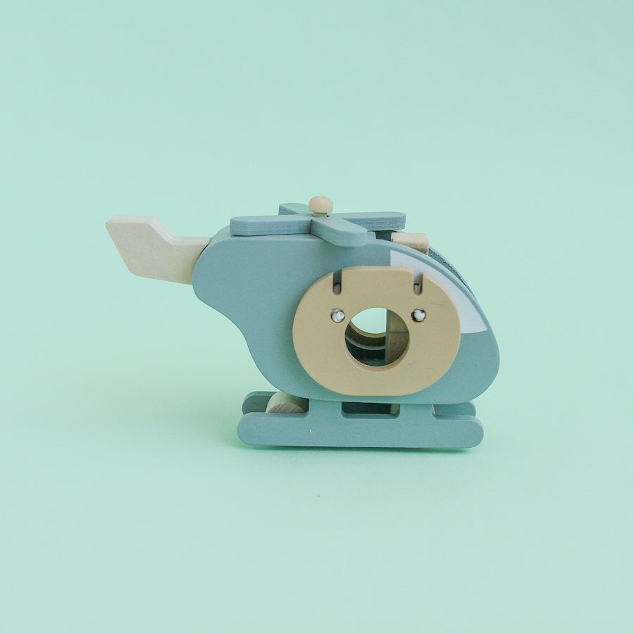 Helicóptero infantil de madera