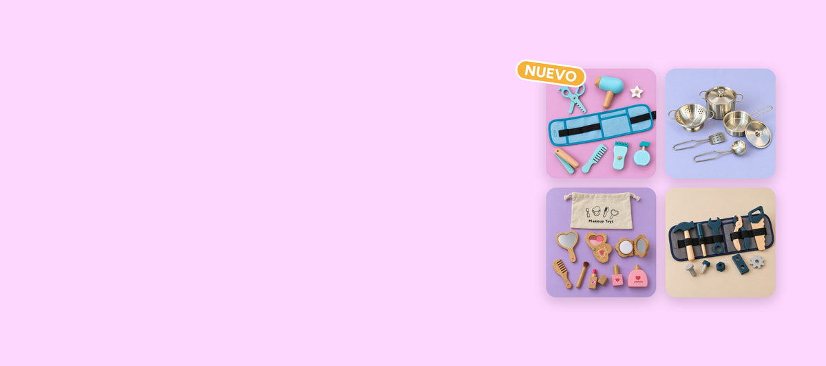 Nuevos juguetes de madera AIPAI: peluquería, mini cocina de acero inoxidable, neceser de maquillaje y riñonera de herramientas