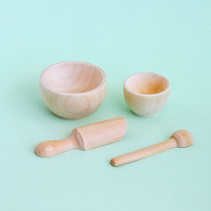 Cuenco de Madera Natural – Ideal para Juegos Sensoriales y Montessori - Se puede pintar - Aipai